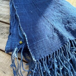 Vintage African Indigo Denim Mossi Mudcloth 75” L x 40” W Textile | No. 151